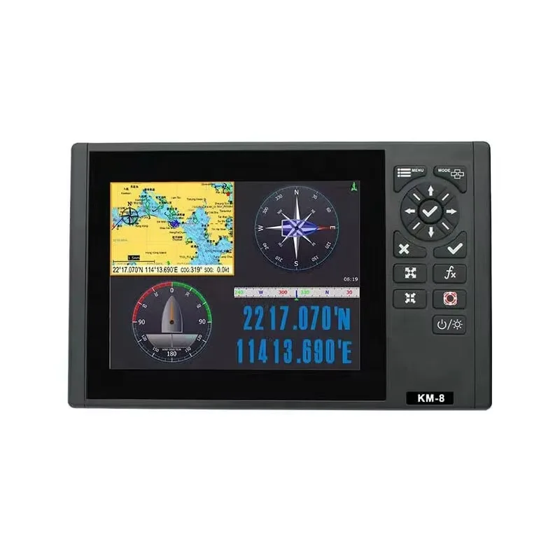 KM-8 8 Inch Marine Multi Function Display Chart Plotter with Class B+ AIS Transponder Supports Expanded Features
