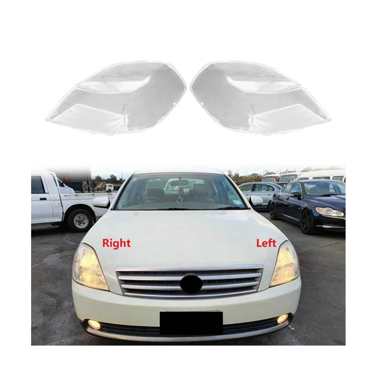 Car Left Headlight Shell Lamp Shade Transparent Lens Cover Headlight Cover for Nissan Teana 2004 2005