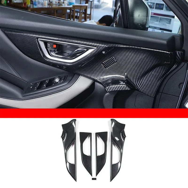 

For Subaru Forester 2019-2024 Car Interior Door Handle Decorative Frame Sticker ABS Carbon Fiber Pattern Interior Accessories