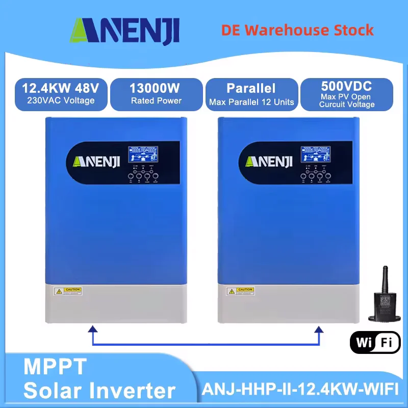 12.4KW Hybrid Solar Inverter 48V 220V MPPT 120A Charge Controller Pure Sine Wave Off-grid Inverter PV Input 500V With Parallel