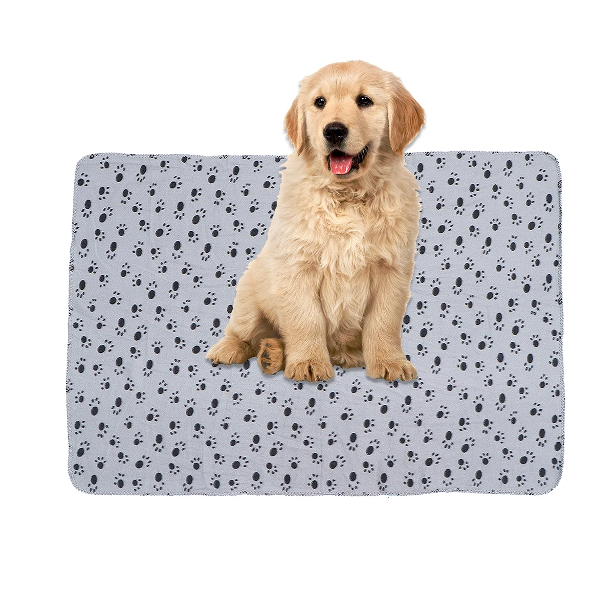 

70x60cm Warm Pets Blanket Fashionable Dog Claw Print Super Comfortable for Cat Dog Bed Use Grey Black Finish Pets Blanket