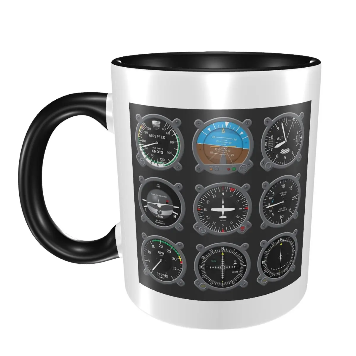 

Aircraft Instrumentation Cluster Mug Funny Ceramic Coffee Cups Tea Mugs Milk Cup Drinkware Gifts for Woman Man