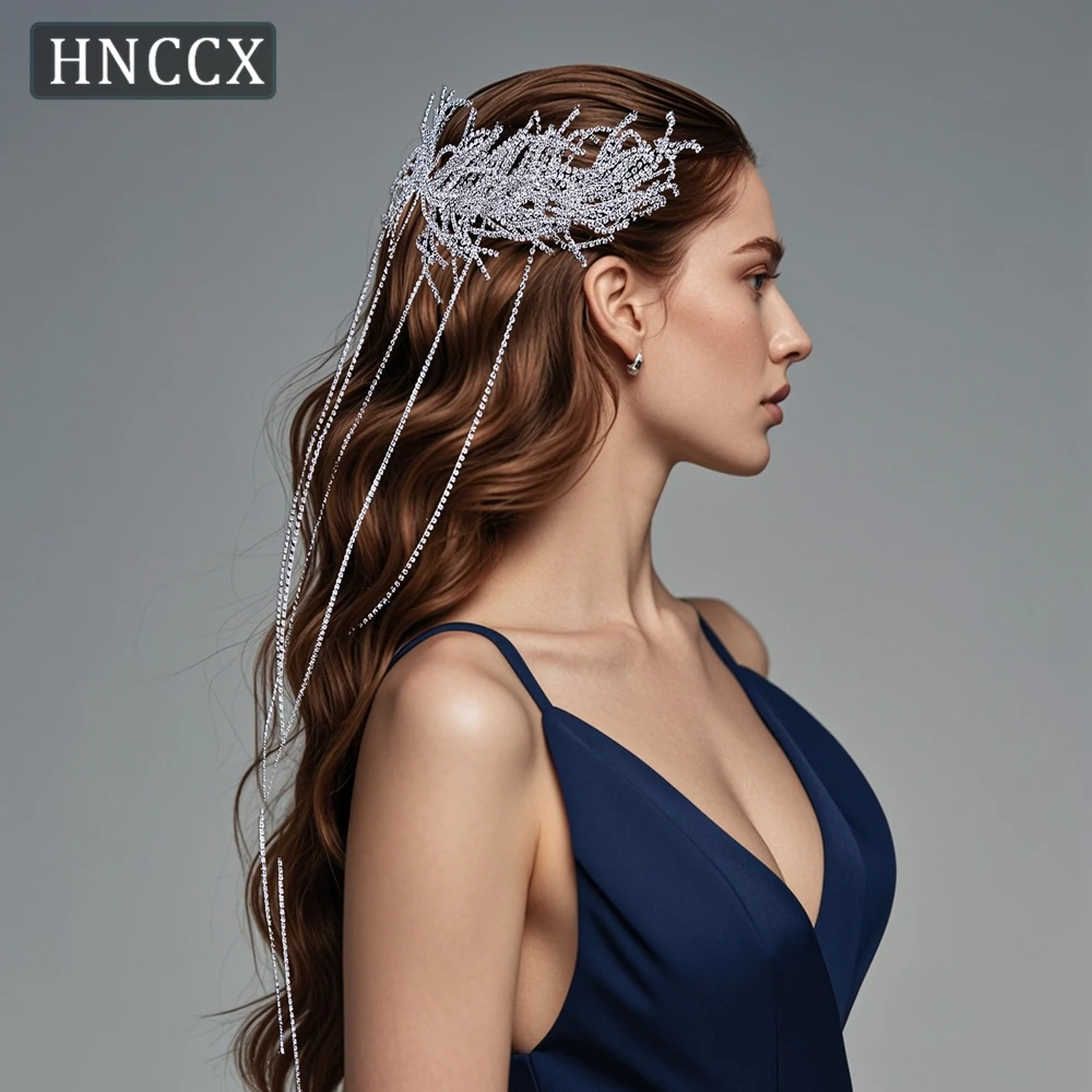 HNCCX-Handmade Casamento Headband para As Mulheres, Bandas De Cabelo De Cristal, Nupcial Headpiece, Broca Cadeia, Acessórios Noiva, Festa, CP639