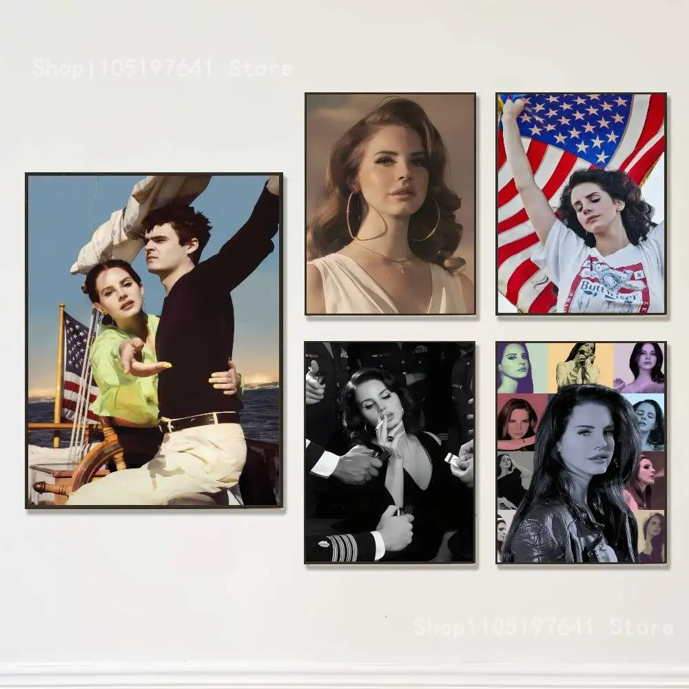

Singer L-Lana Del R-Rey Poster Prints Wall Art Picture Painting Gift Living Room Restaurant Bar Large Dec Sticker