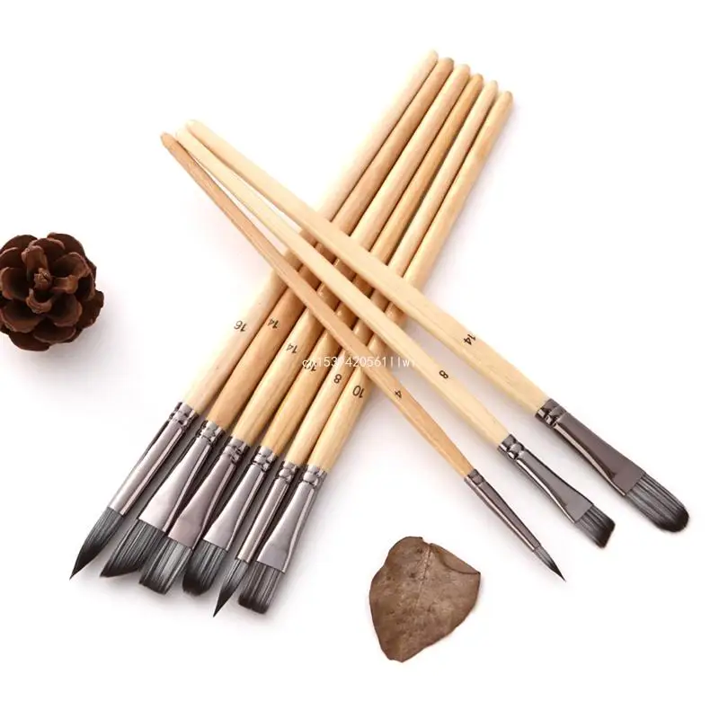 24PCS Wooden Paintbrush Painter Set Portable Art Set for Kid Beginner Canvas Rock Watercolor Acrylic Painting Dropship