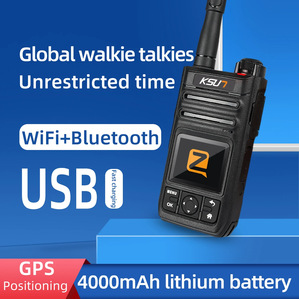 KSUT ZL30 양방향 라디오 글로벌 GPS Woki Toki 와이파이 블루투스 SIM 카드 모바일 워키토키 4g ZELLO 앱과 호환