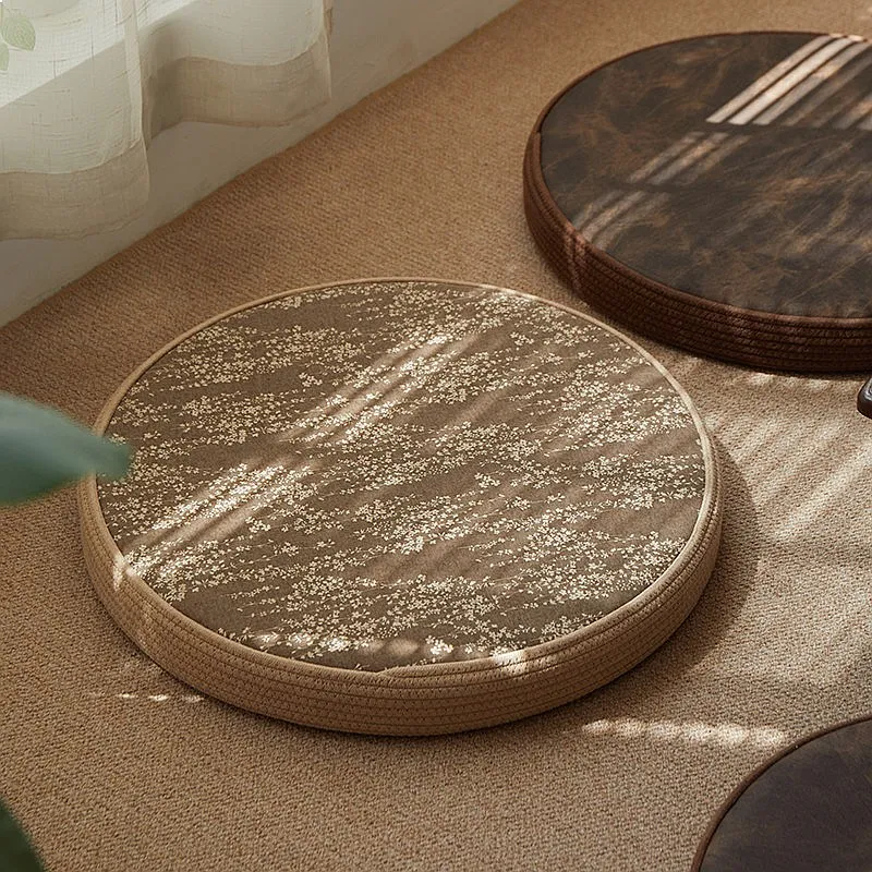 Round Tatami Floor Cushion Thickened Meditation Mat Tea Room Window Seat Durable Kneeling Cushion