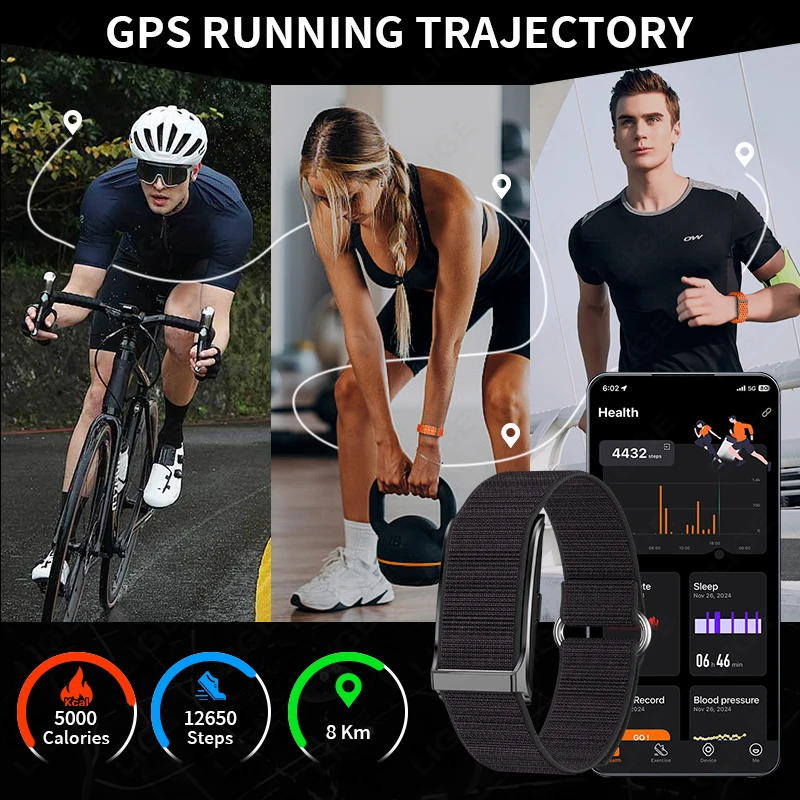 LIGE 100+ Sport Fitness Tracker Braccialetto intelligente Frequenza cardiaca Monitor della pressione arteriosa Pedometro Promemoria chiamate Fascia Smartwatch per uomo