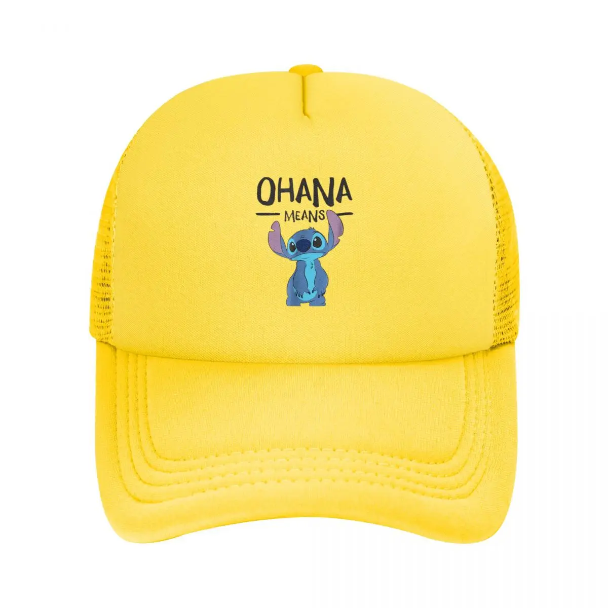 Custom Stitch Ohana Means Anime Baseball Cap Women Men Adjustable Trucker Hat Performance