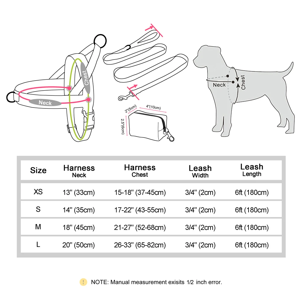 Reflective No Pull Dog Harness Breathable Padded Pet Walking Harness Puppy Nylon Vest for Small Medium Large Dogs Pug Pitbull