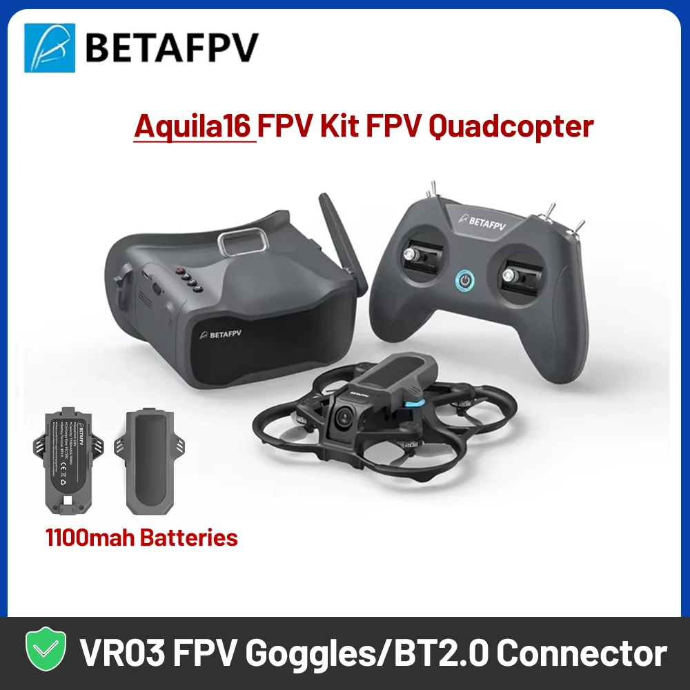 

BetaFPV Aquila16 FPV Kit FPV Quadcopter Racing Drone VR03 FPV Goggles ELRS 2.4G Analog VTX 1102|18000KV Brushless Motor