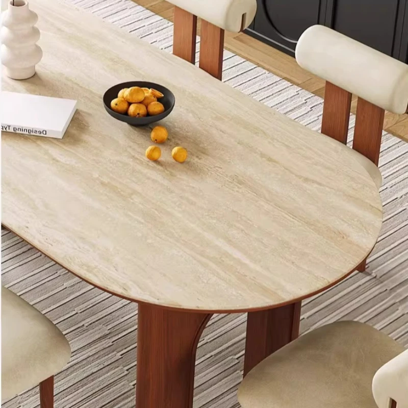 Brown 6 Person Dining Table Luxury Designer Unique Living Room Dining Table Restaurant Nordic Tavoli Da Pranzo Home Furniture