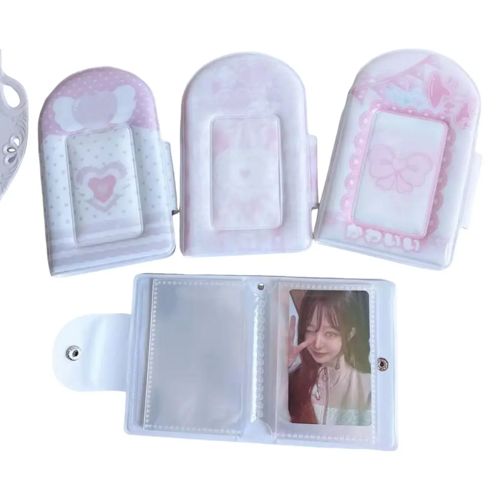 Cute 3 Inch Photocard Binder Album 32 Pockets PP Mini Photo Album Sweet Kpop Photo Card Book Holder