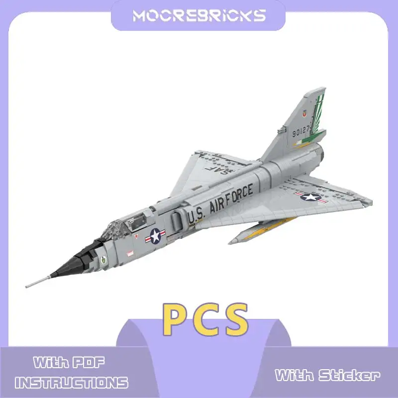 Hot Selling F-106A Delta Dart Airplane Model Building Blocks Guard Force Fighter Bricks Aviation Plane Toys Kids Xmas Gift