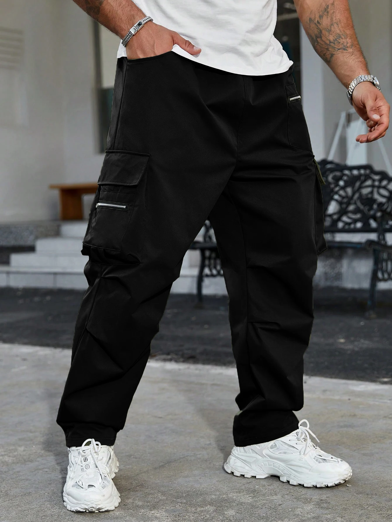 

plus Size Men's Casual Workwear Long Pants Street Style 100% Polyester Comfortable Slim Fit Trousers for Men