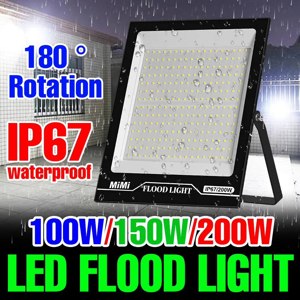 220V LED Floodlight Reflector Spotlights IP67 Waterproof Outdoor Garden Exterior Wall Street Lamp 10W 20W 30W 50W 100W 150W 200W