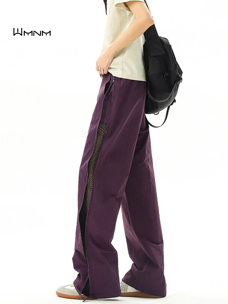 

Qui Dry Ice Silk Zipper Me Men's Casual Pants Summer Thin Straight Leg Breathable Faionable Urban Sle Loose Fit Trousers