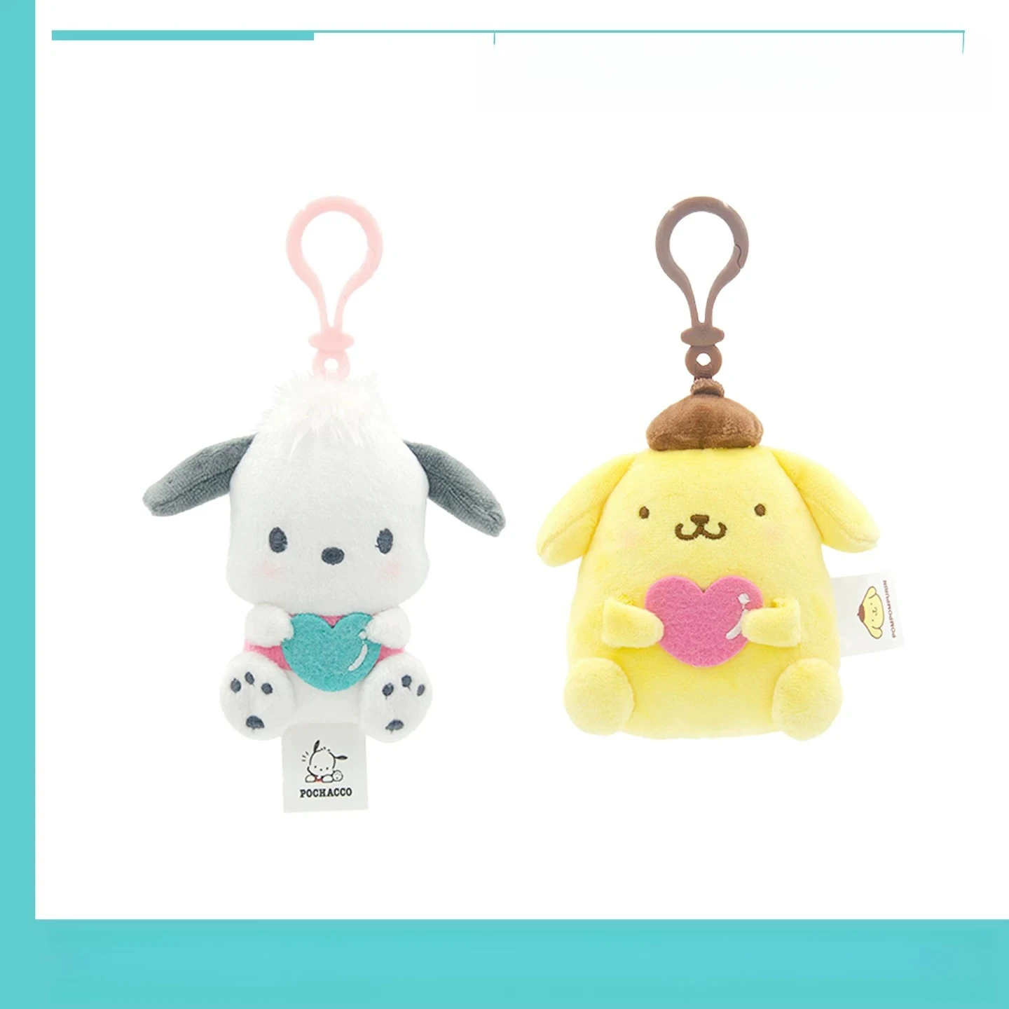 

Sanrio Family Cinnamoroll Pochacco Pompompurin Pendant Plush Doll Key Chain Decorative Doll Schoolbag Pendant Creative Gift