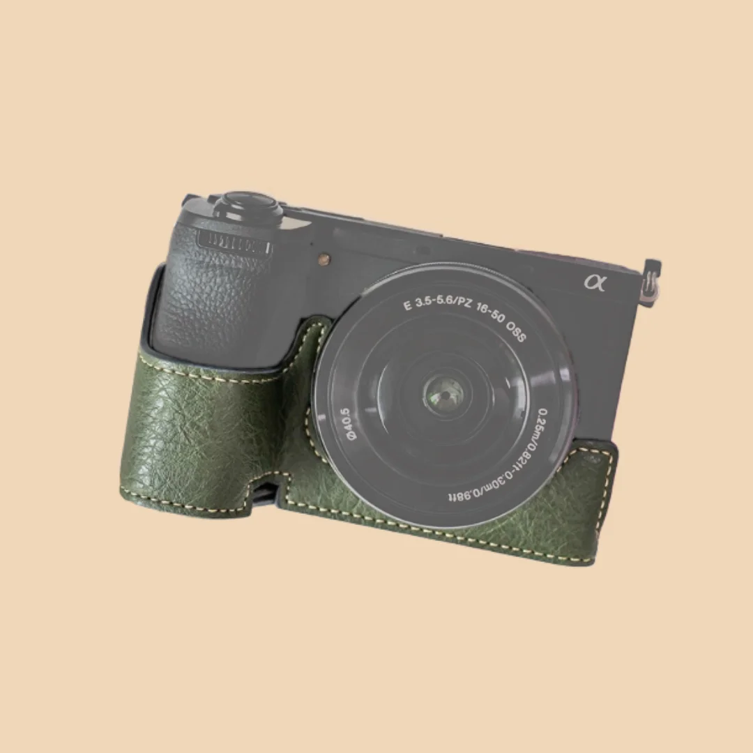 

Сумка для камеры Sony A6700, чехол из искусственной кожи, чехол на половину тела, портативная защитная сумка, чехол, аксессуар для уличной фотографии