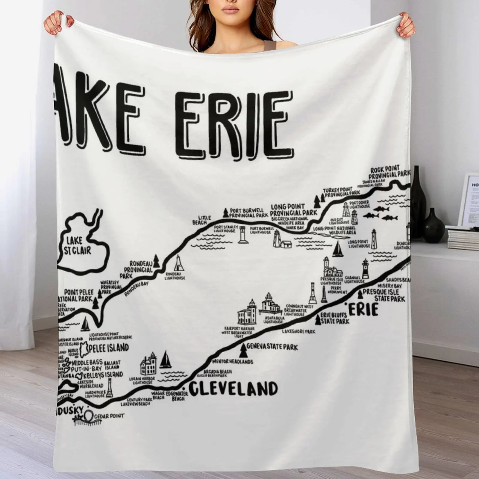 Lake Erie Map Throw… - image