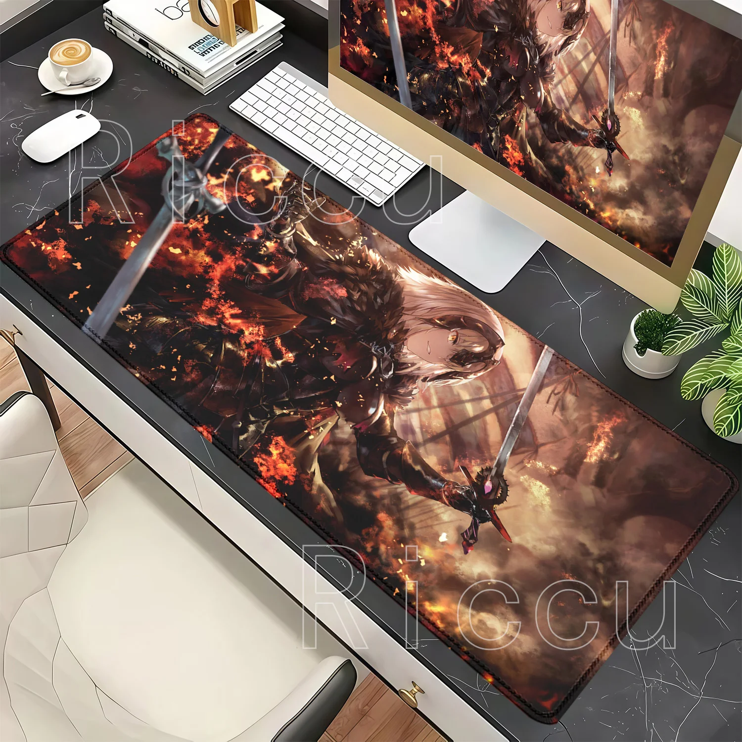 Larger Mousepad Fate Grand Order Joan Alter Joan of Arc Gaming Keyboard Nonslip Mouse Pad Office Anime Girl HD Printing Desk Mat