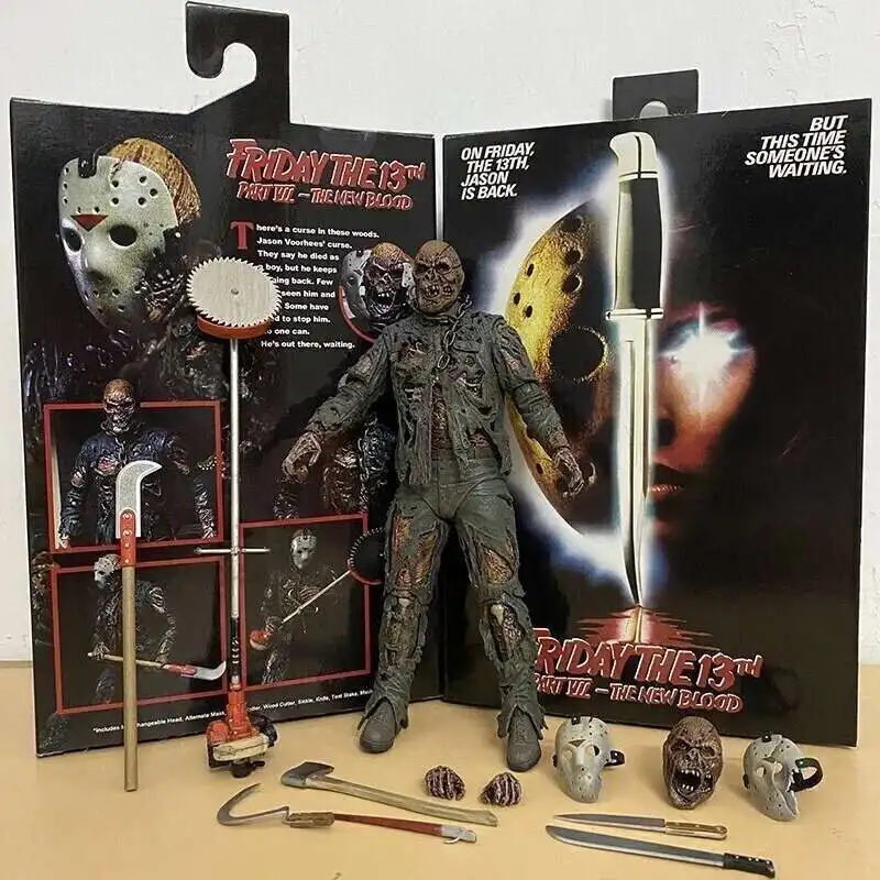 La 13a figura de juguete NECA Friday Freddy Jason Voorhees figura de acción de sangre Jason modelo coleccionable regalos de Navidad y Halloween