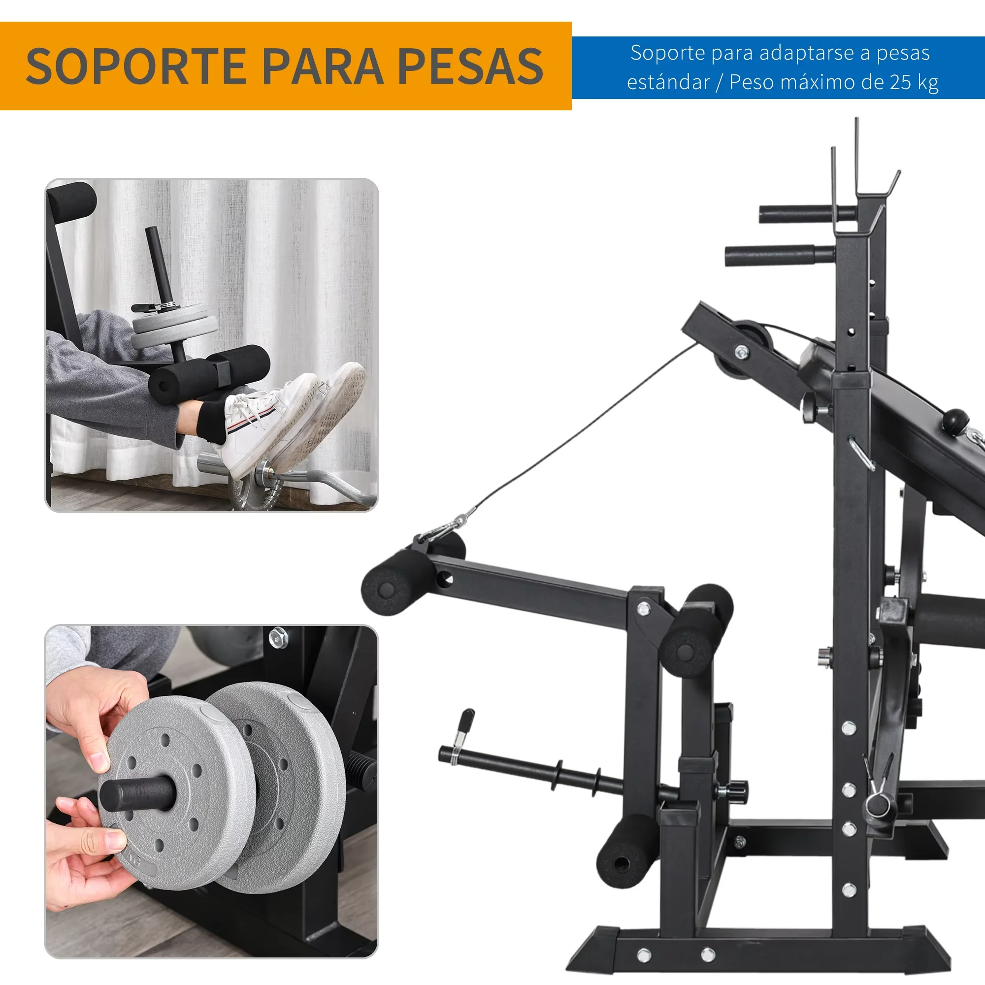 Picture 5: Home Gym Set Multi-functional Weight Bench Wholesale Adjustable Multifunctional Weight Gym Bench with Weights