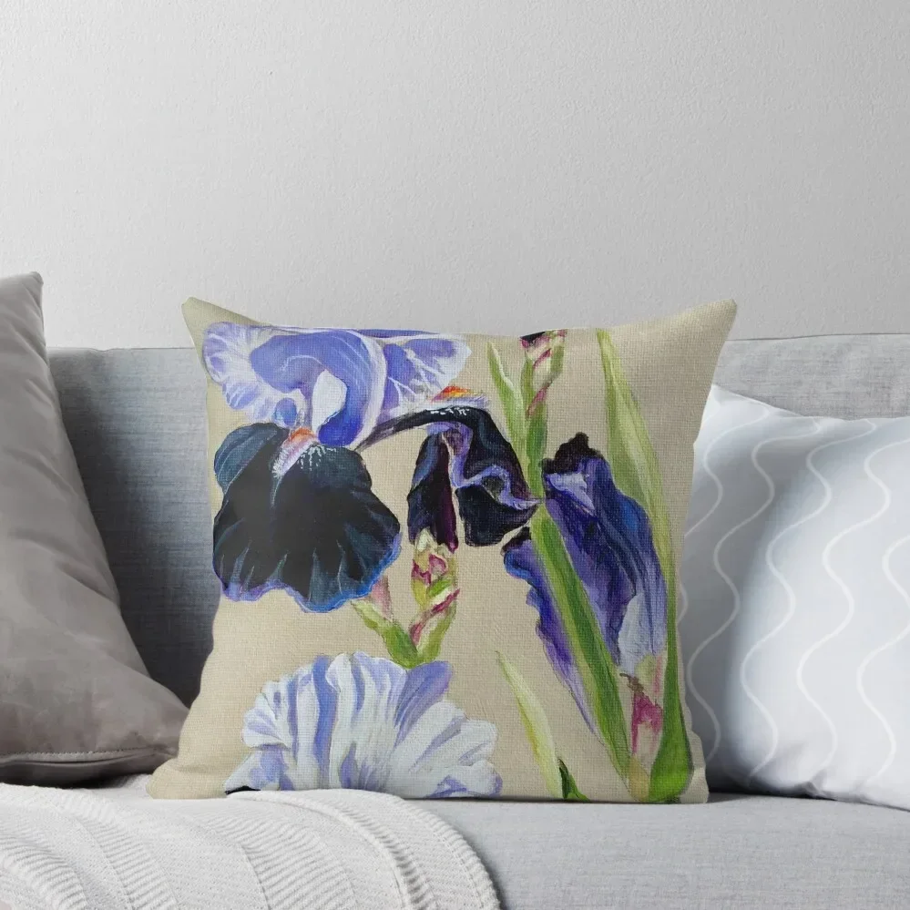 Blue Bearded Iris Throw Pillow Throw Pillow Covers Cushions Home Decor Christmas Covers pillow