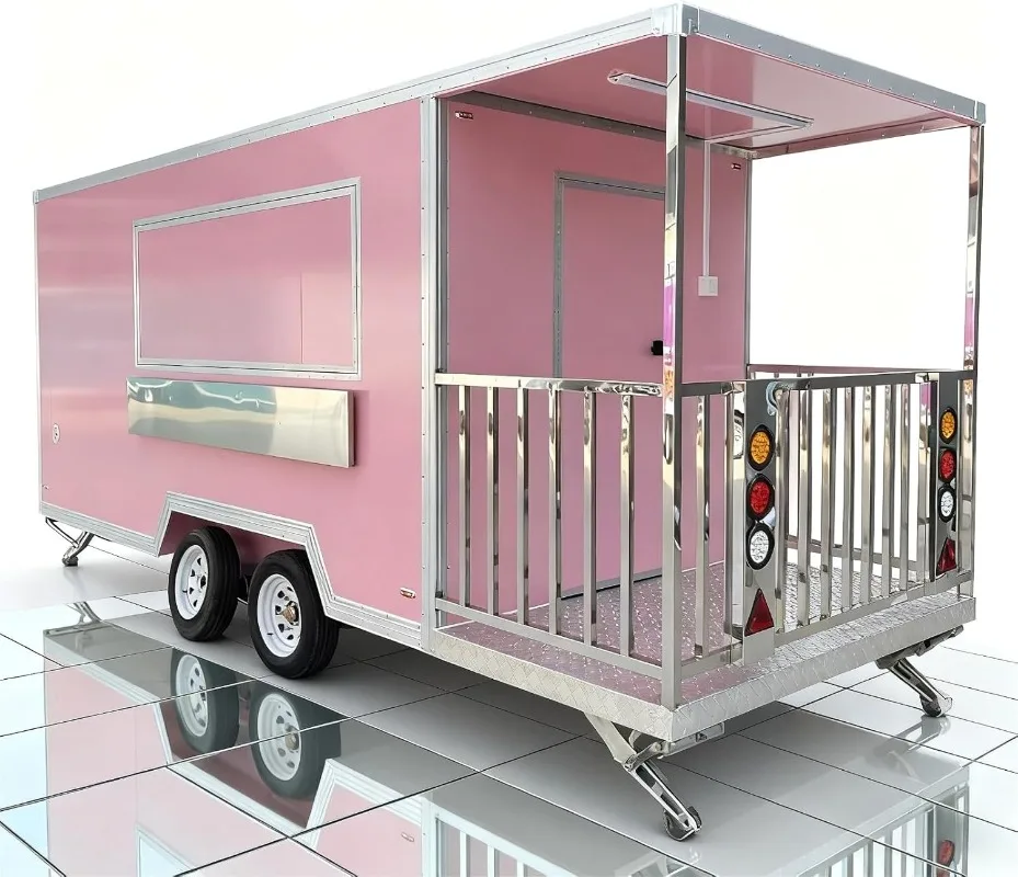 Commercial Food Truck Trailer Mobile Kitchen with Hot Dog Stand Taco Cart for Festival Business