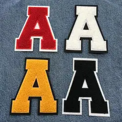 Large Letters Chenille Embroidered Iron On Patch Applique Diy Badge Alphabet Patches For Clothing Bag Accessories A-Z