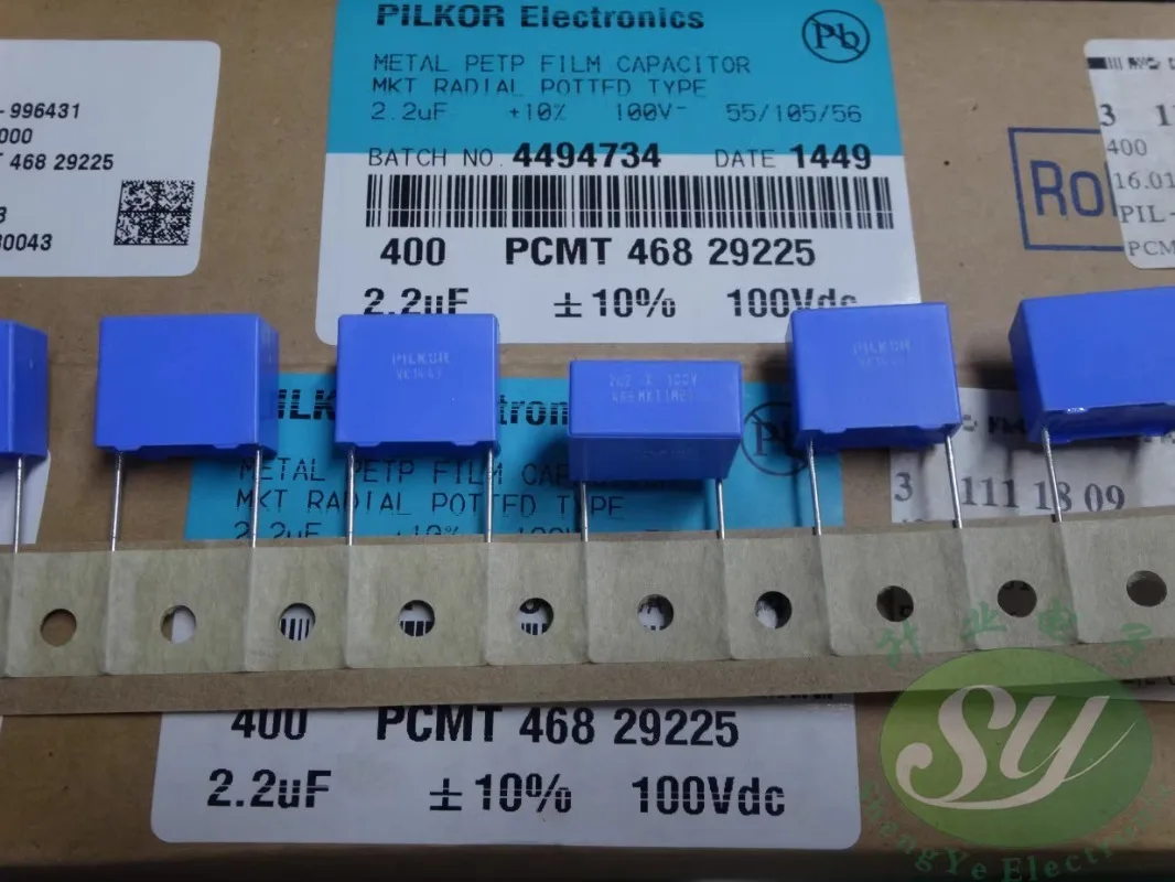 

10PCS MKT 2.2uf/100v 2u2 225 New 15mm thin film capacitor PCMT46829225
