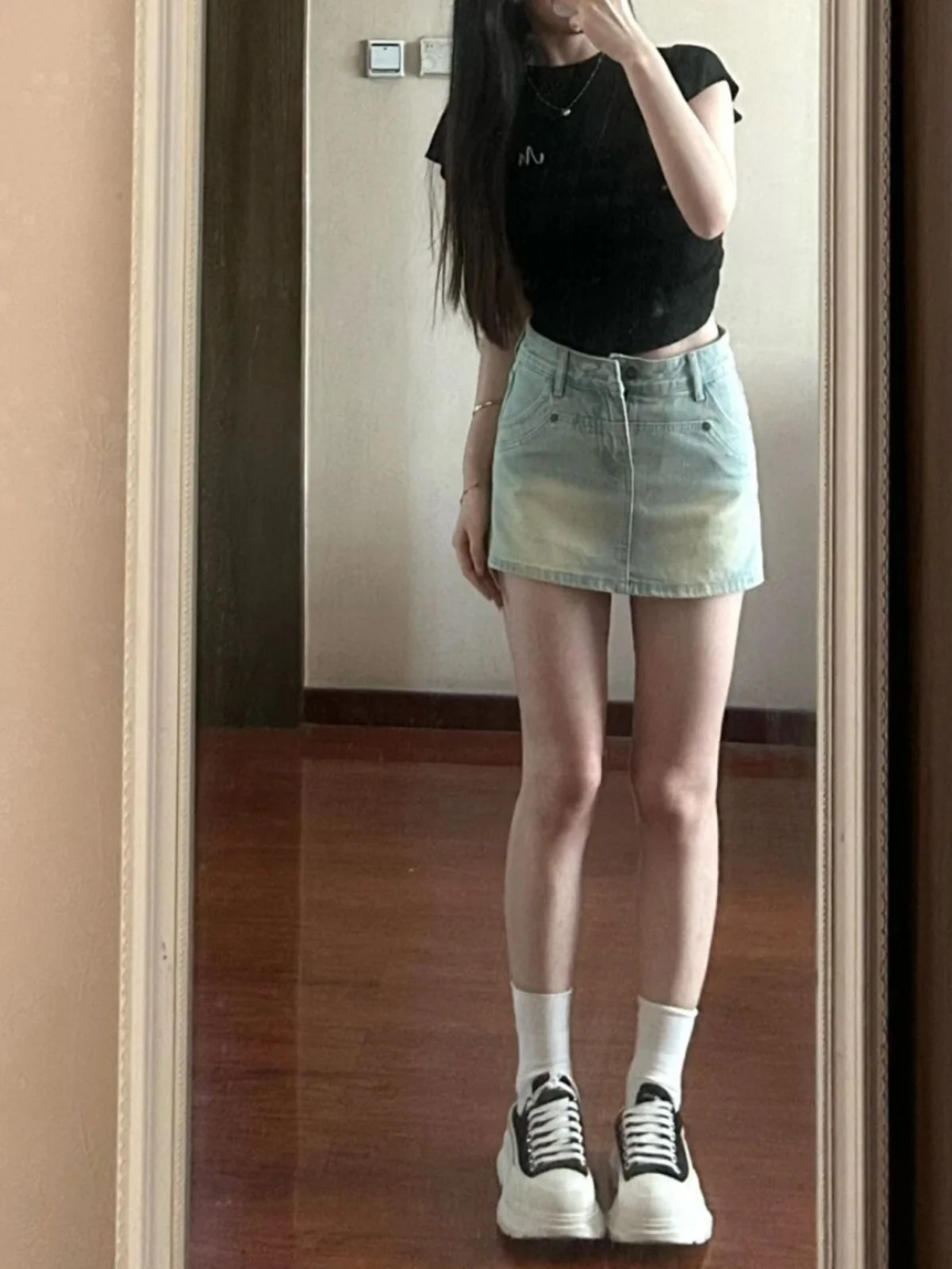 

High Waist Retro Denim Skirt for Women Summer New Design Slimming ort Pants Small Stature Women's Faion Jeans Skirt