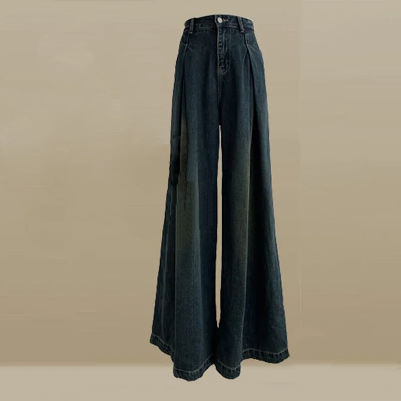 Imagem -06 - Conjunto Feminino Coreano de Calça Jeans de Cintura Alta Terno de Verão Calças de Perna Larga Roupas para Mulheres Novo Peças 2023