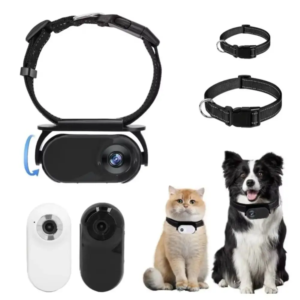 

New 120 Deg Lens Pet Collar Camera Adjustable OTG Connection Dog Collar Camera Shockproof Design Lightweight Cat Sport Camera