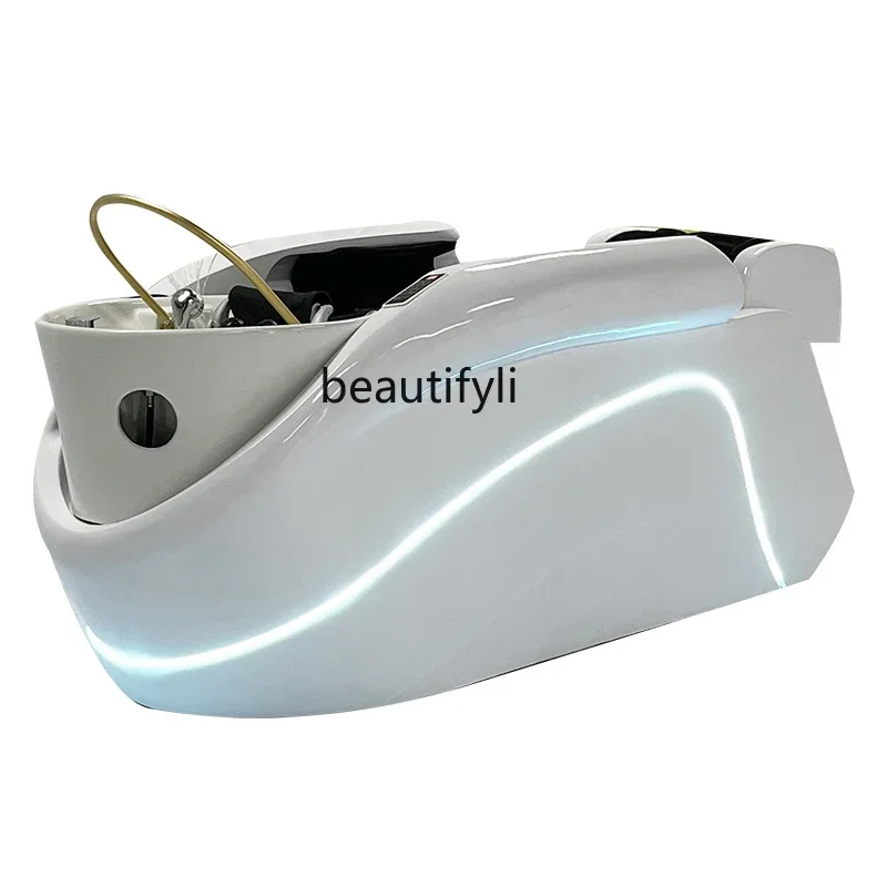 

lt High-End Ceramic Intelligent Electric Massage Shampoo Bed Barber Shop Head Treatment Flush Massage Couch