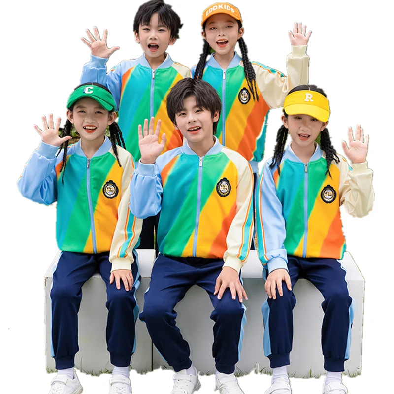 Kids School Uniform for Boy Girls Elementary School Student Clothing Set For Child Casual Jacket Pants Two Pieces Clothes Suit