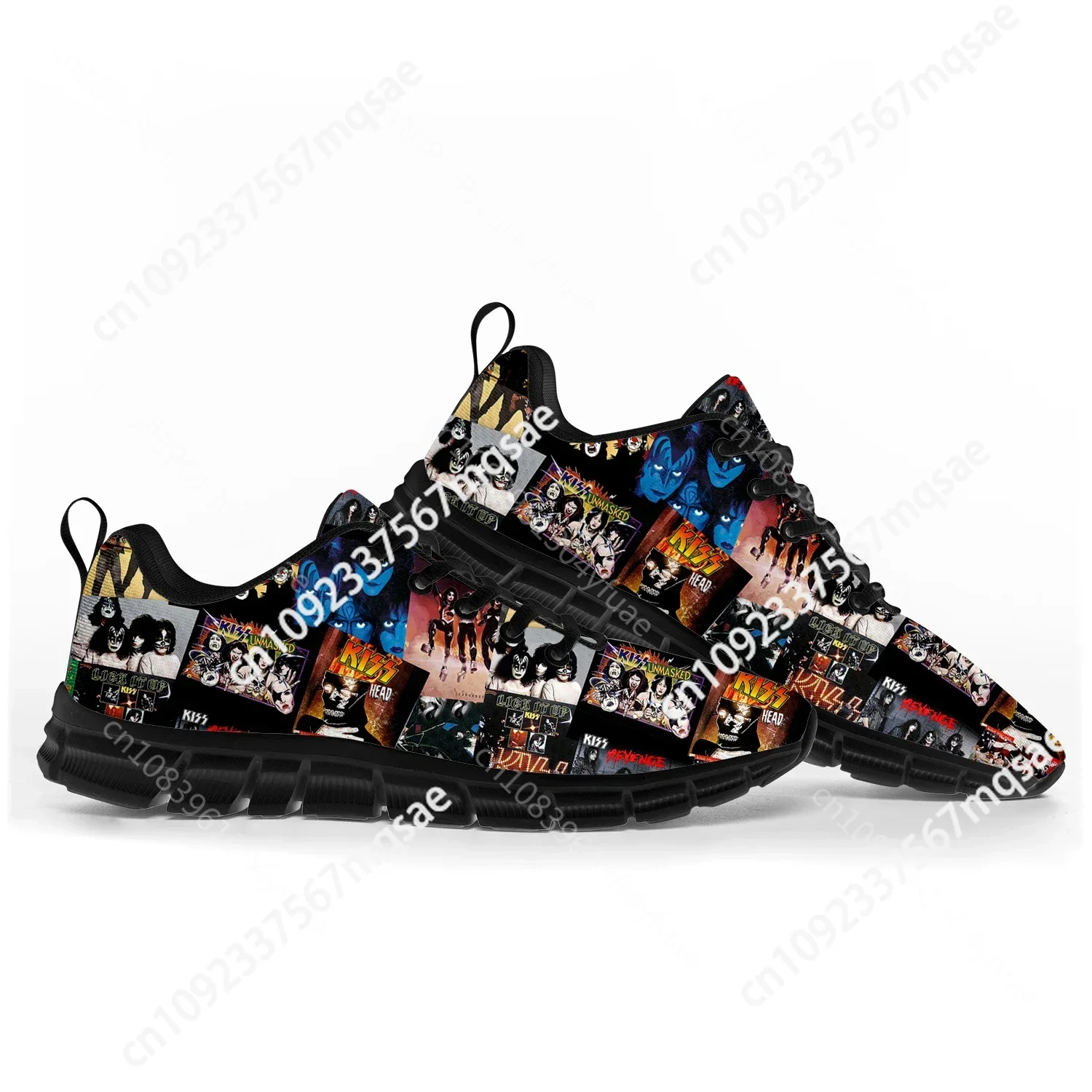 Heavy Metal Rock Band Kiss Sneakers, Calçados esportivos para homens mulheres adolescentes crianças e crianças, Sapatos personalizados de alta qualidade casal, Moda