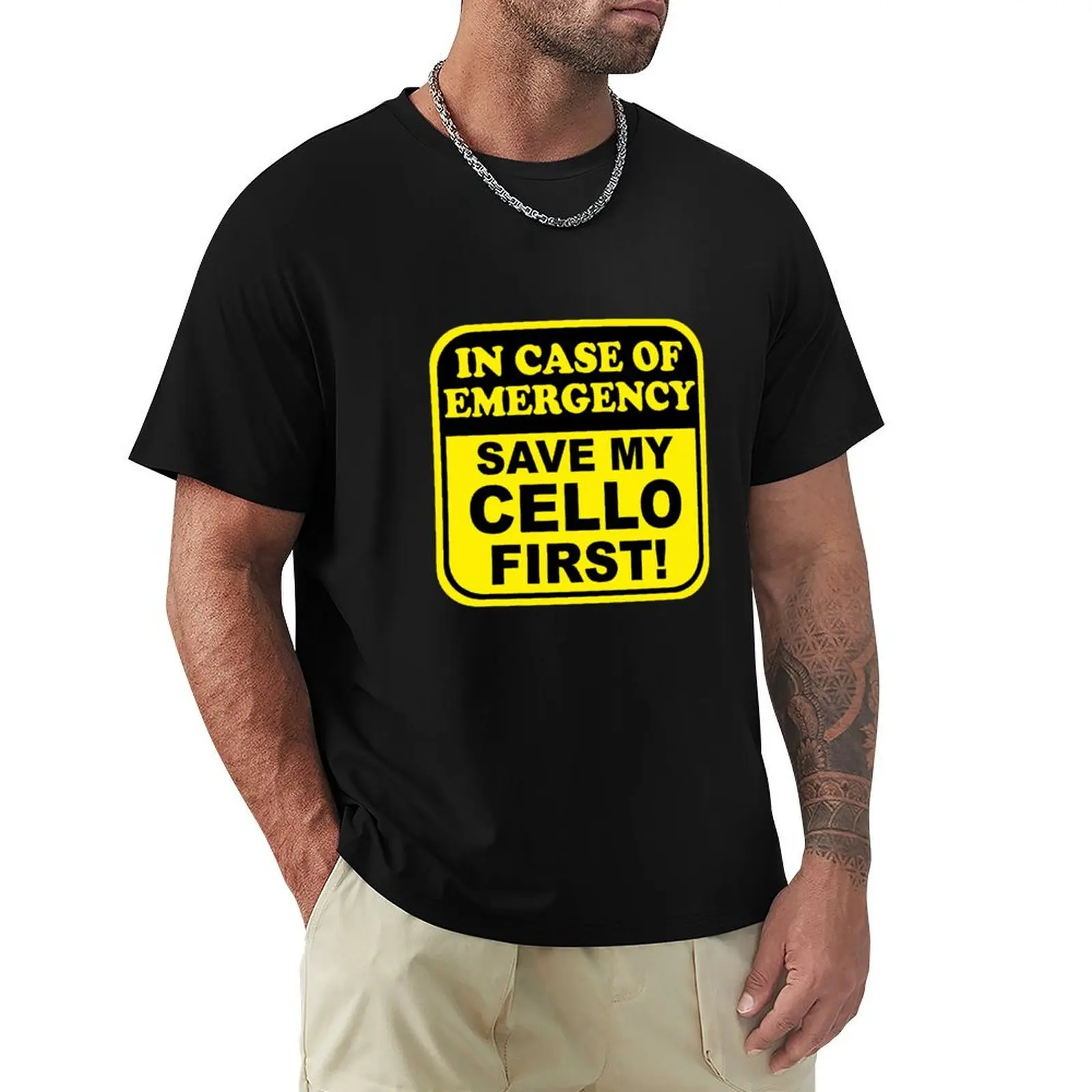 

Cello Emergency T-Shirt blacks valentines clothes black t-shirts for men