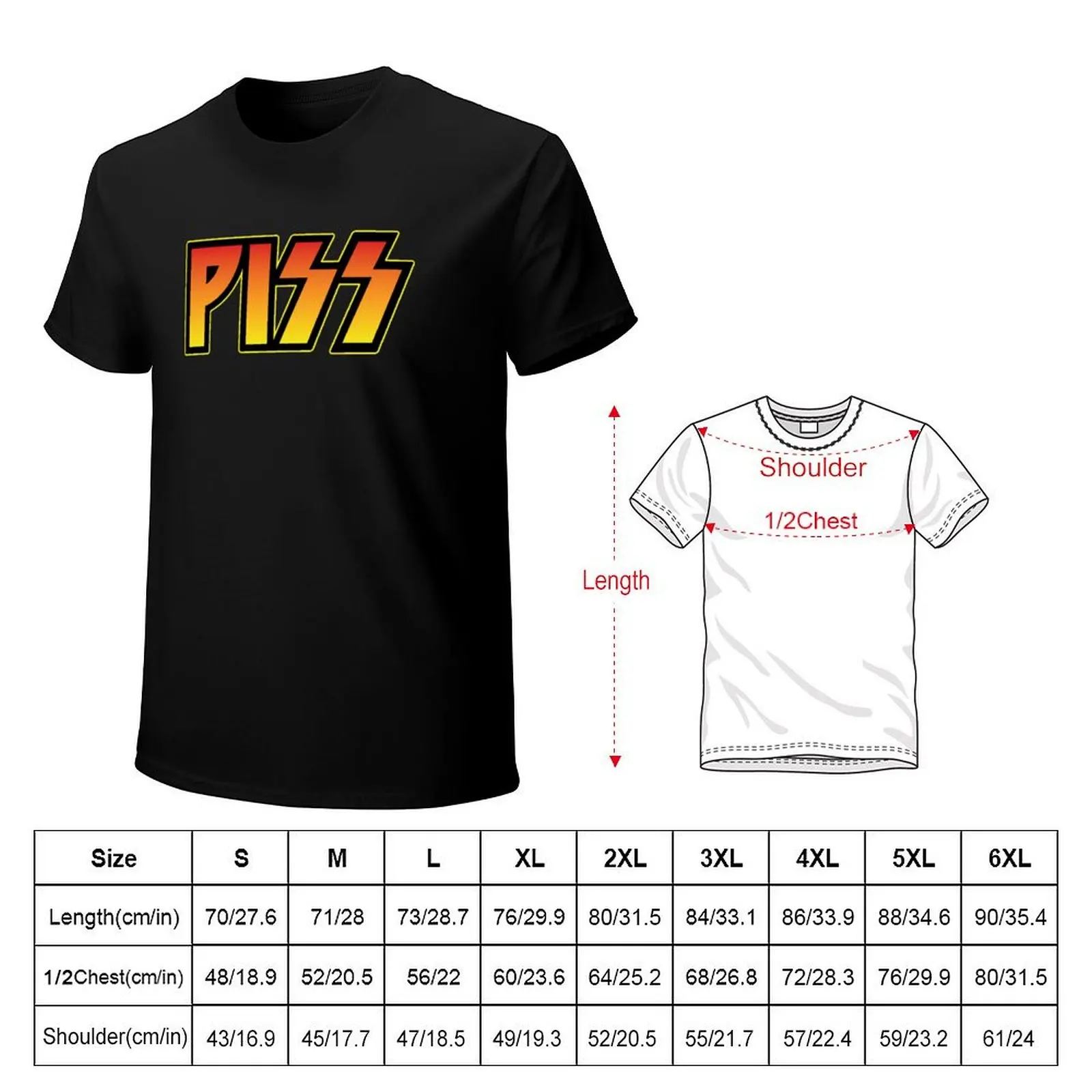 PISS T-Shirt Sports Basic Short Sleeve T-Shirt