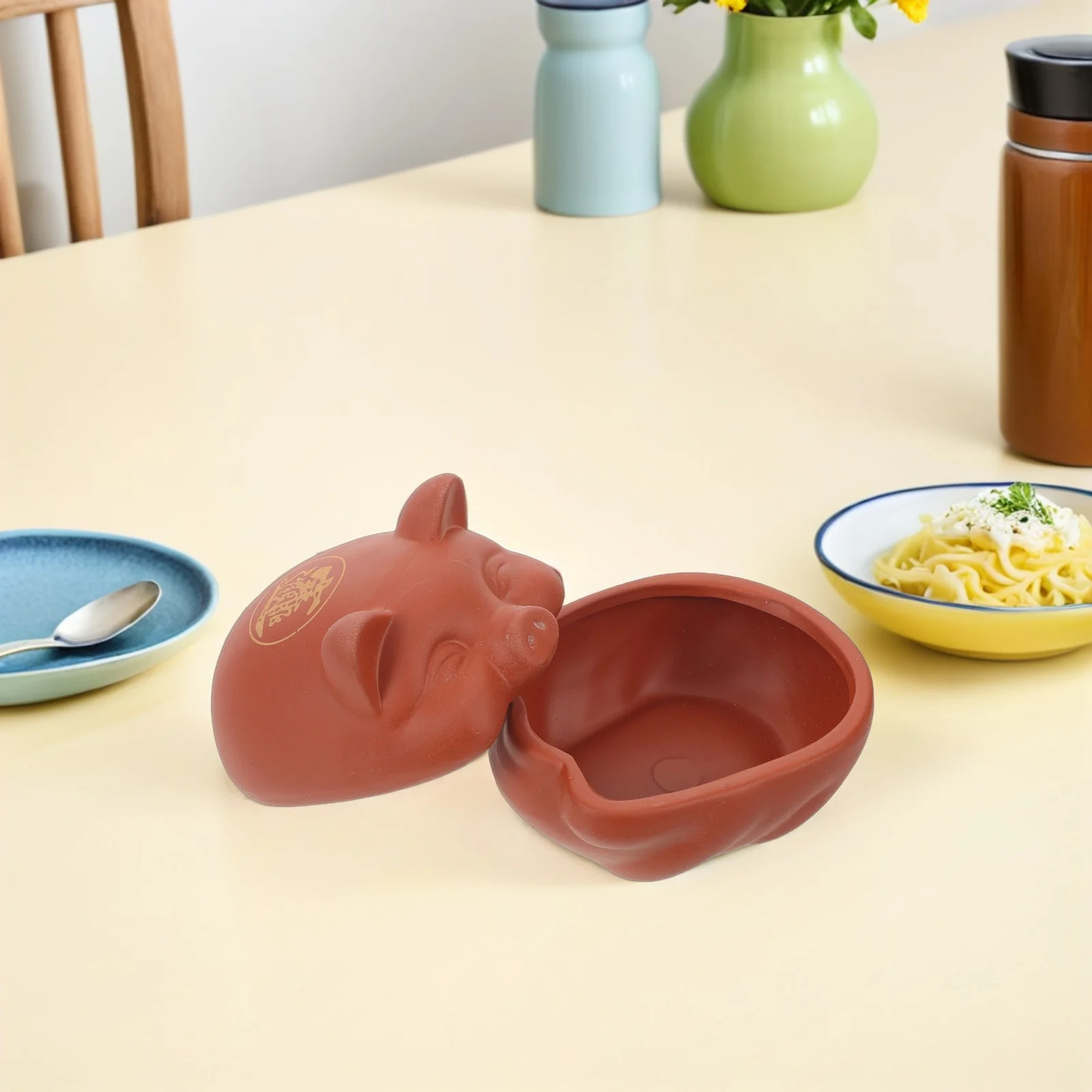 

Ceramic Casserole Pot Heat Resistant Stew Pot for Slow Cooking Healthy Meals 1L Traditional Chinese Style Soup Cookware