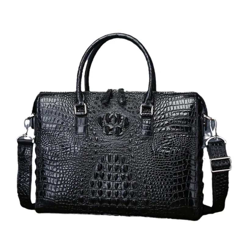 Men's Briefcase Bag Crocodile Bone Pattern Large Capacity File Business Computer Single Shoulder Diagonal Straddle сумка мужская