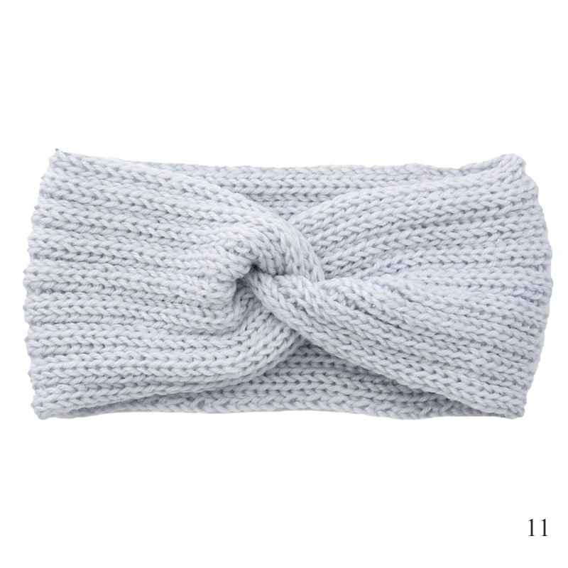 Knitted Knot Cross Headband para mulheres, suporte de cabelo, banda, headwear, acessórios de cabelo, elástico, monocromático, quente, meninas, outono, inverno