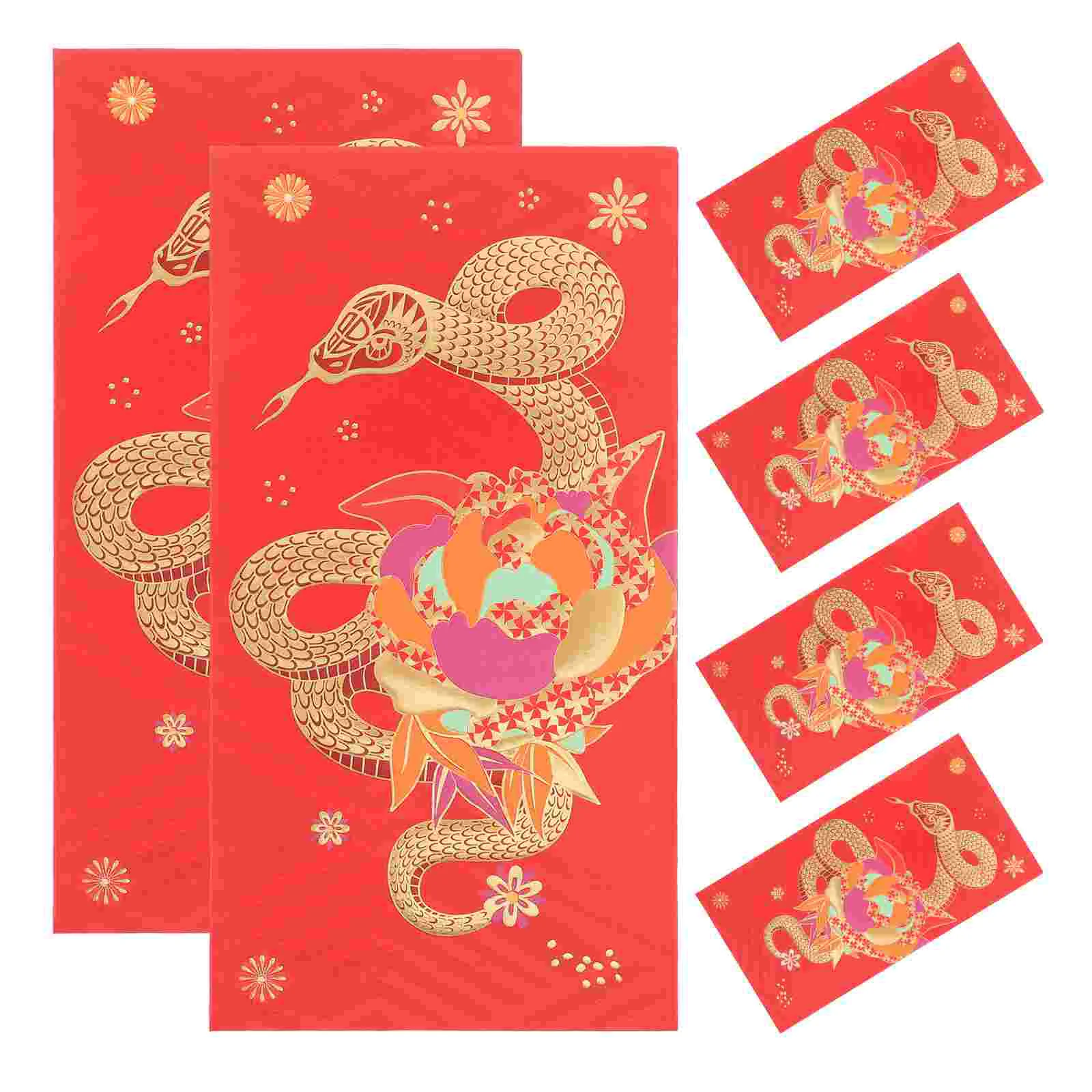 

6 Pcs New Year Red Envelope Bag Chinese Paper Hongbao Spring Festival Envelopes