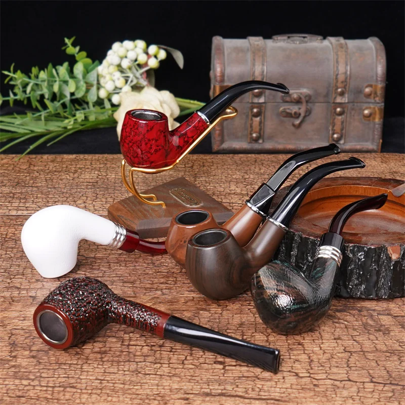 Solid Wood Traditional Style Nature Tobacco Handmade Ebony Wood Smoking Durable Pipe Gifts Smoking Accessories Tobacco Grinder