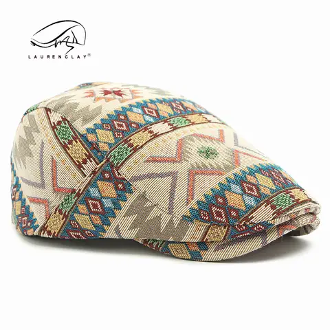 पश्चिमी जैक्वार्ड डिज़ाइन कॉटन महिला बेरेट्स फैशन राष्ट्रीय महिला टोपी कैप्स 8 best sales बेरेट टोपी - №3