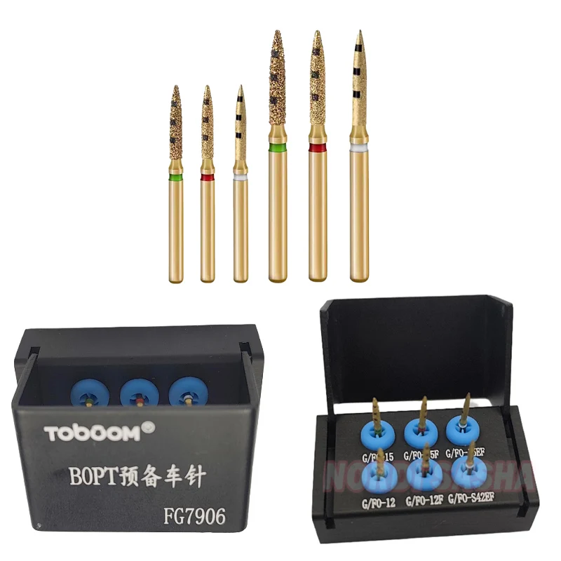 6Pcs/Set FG7906 Dental Preparation Bur BOPT Vertical Dental Preparation Restoration Kit Full Crown Restoration Dentist Tools