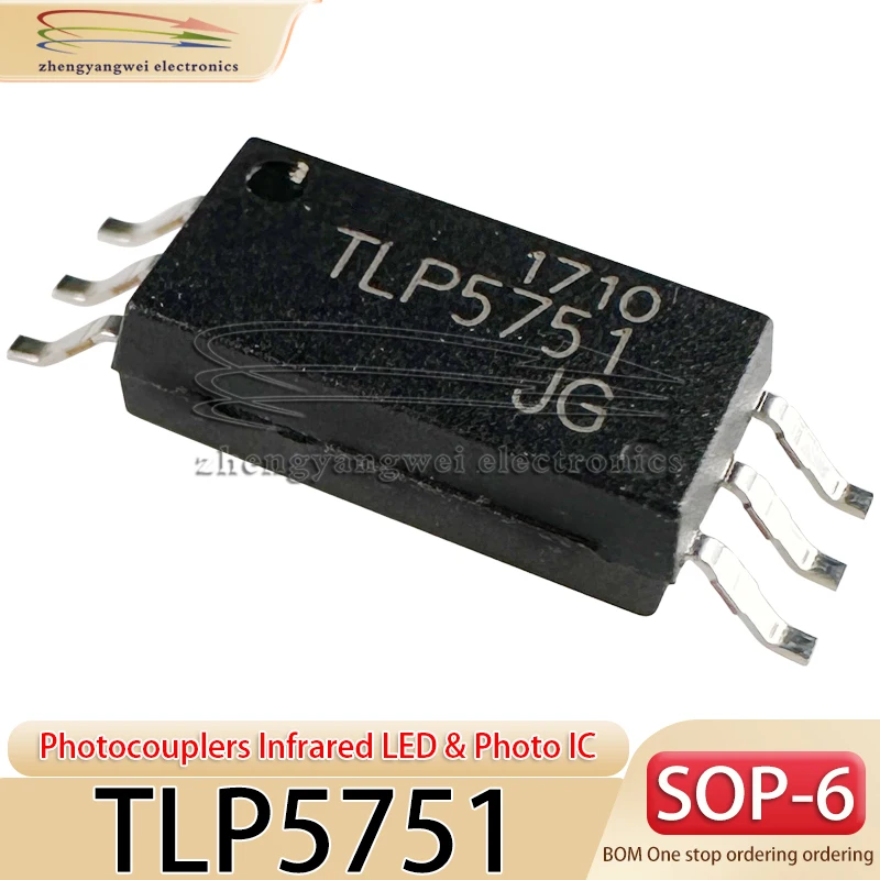 5PCS TLP5751 SOP-6 5751 Optocoupler Infrared LED and Optoelectronic IC Logic Output Optocoupler