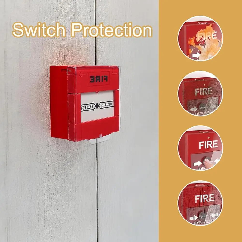 Transparent Hinged Fire Alarm Call Point Cover 5 Pack For Menvier Gent KAC Fulleon Manual Button Protective Case School O