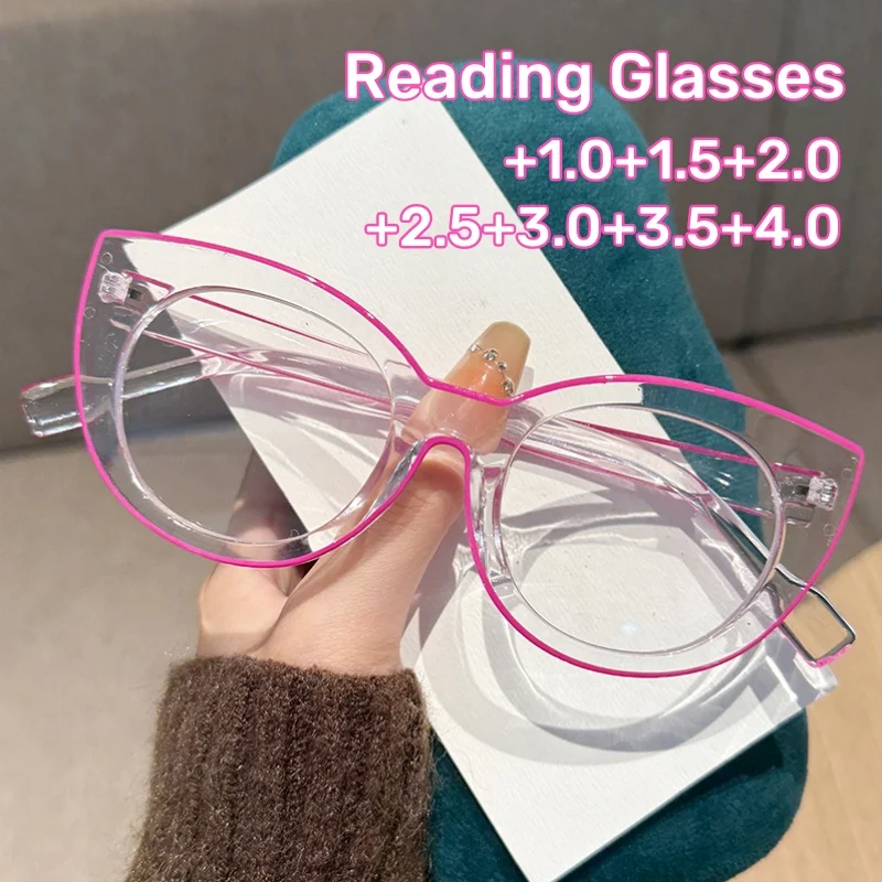 

Fashionable Large-frame Cat-eye Presbyopia Glasses High-definition Blue Light Protection Reading Glasses Women's Eyepieces