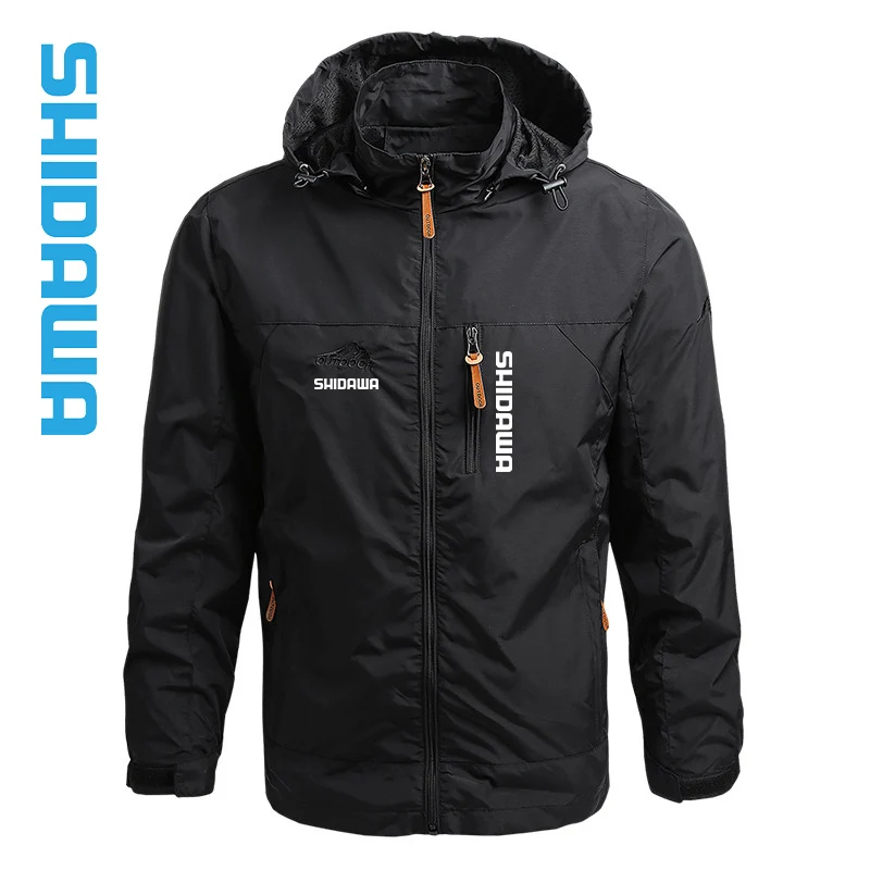 Fishing Jacket Men's Spring and Autumn Casual Thin Sprint Jacket Outdoor Sports Jacket Mountaineering Camping Hooded Windbreaker